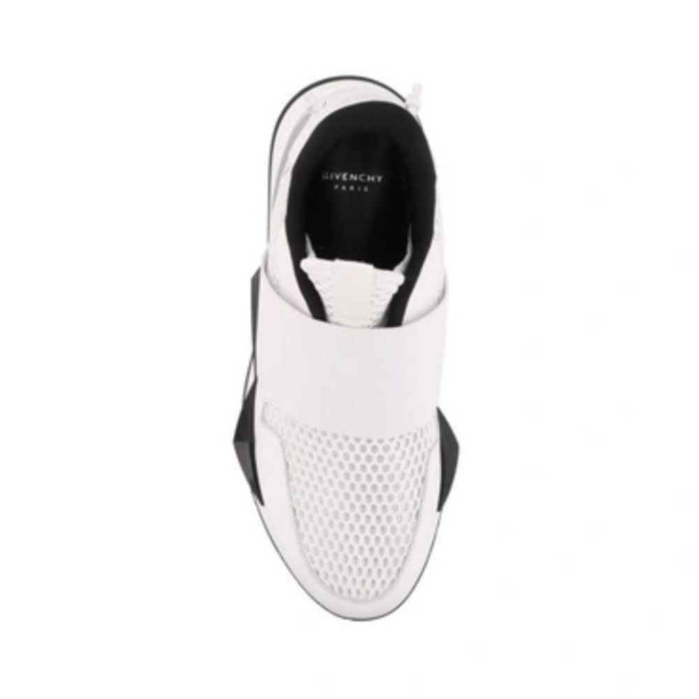 White and Black Givenchy Stretch-Mesh Slip On Sneakers - Picture 11 of 16